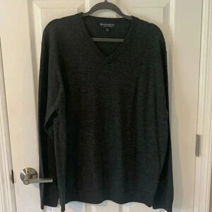 Hart Schaffner Marx Charcoal Gray Merino Wool Sweater Size XL